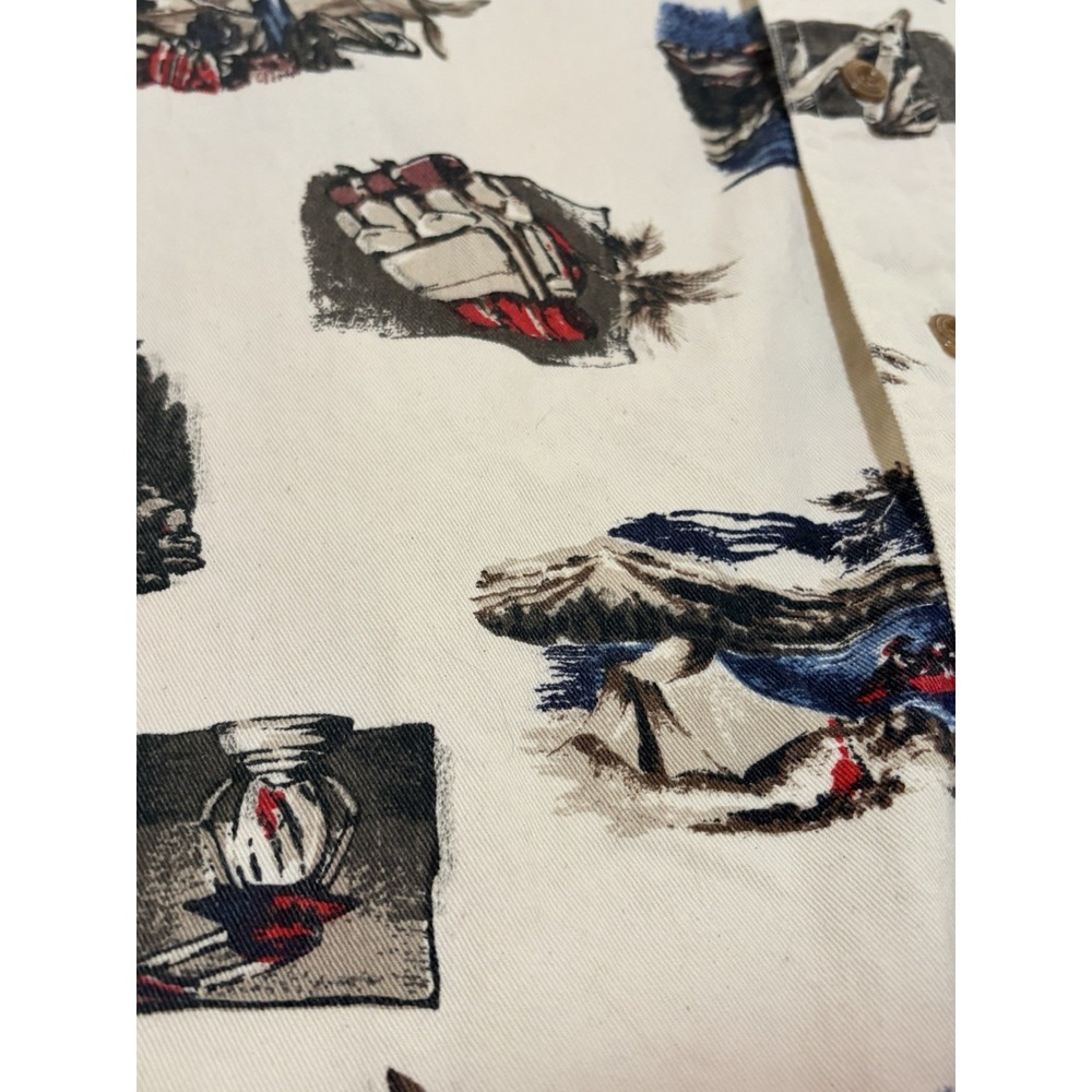 Vintage Woolrich Large Camp Shirt Button Up Short Sleeve‎ Nature Graphic Print - Picture 2 of 7